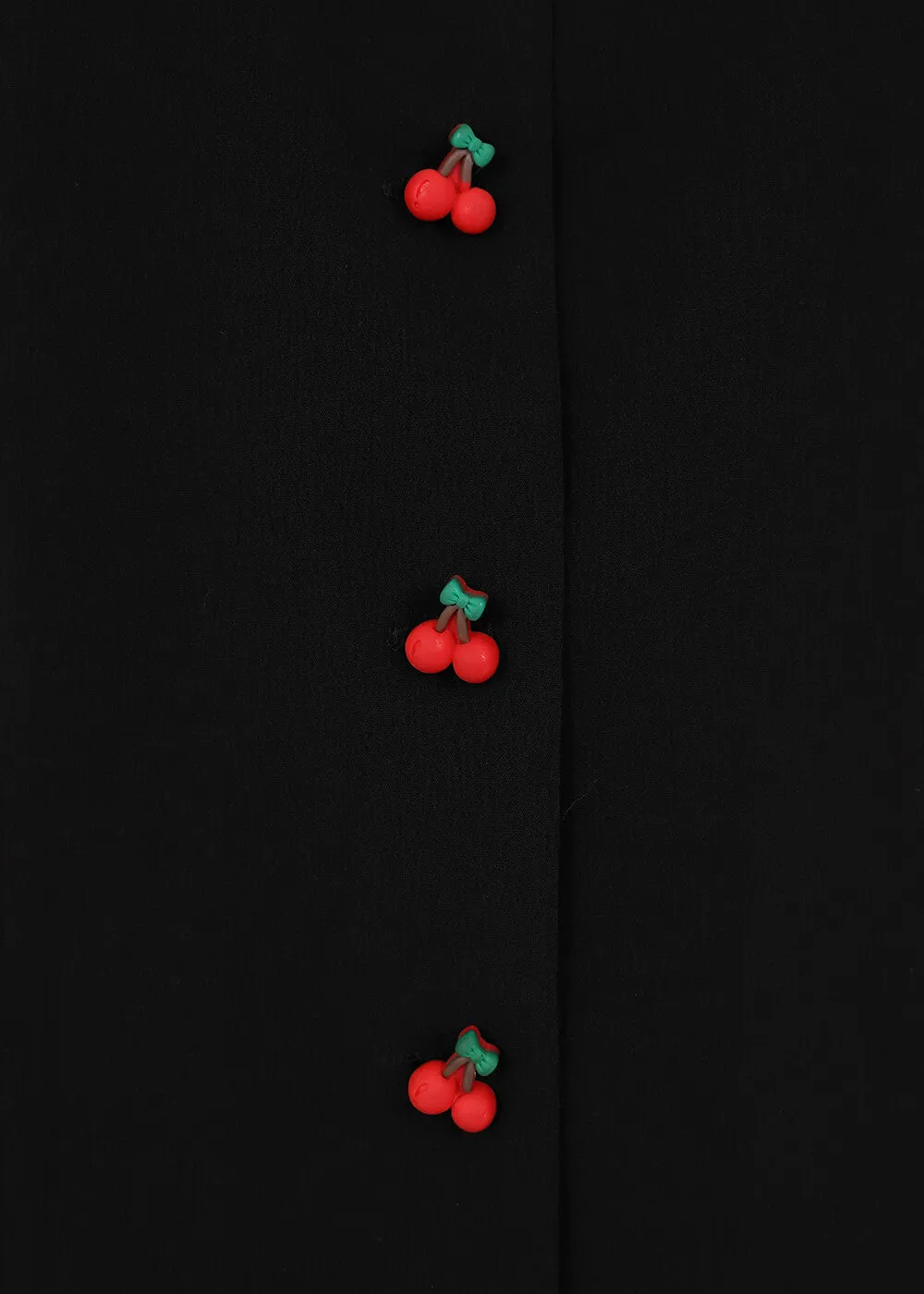 Banned Cherry Button 40's Blouse Black