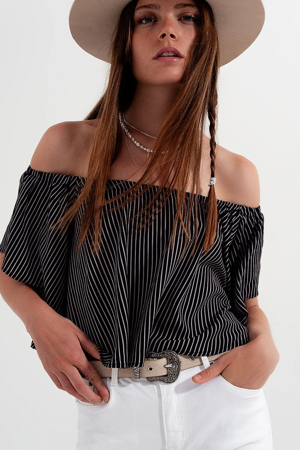 Bardot Top In Stripe