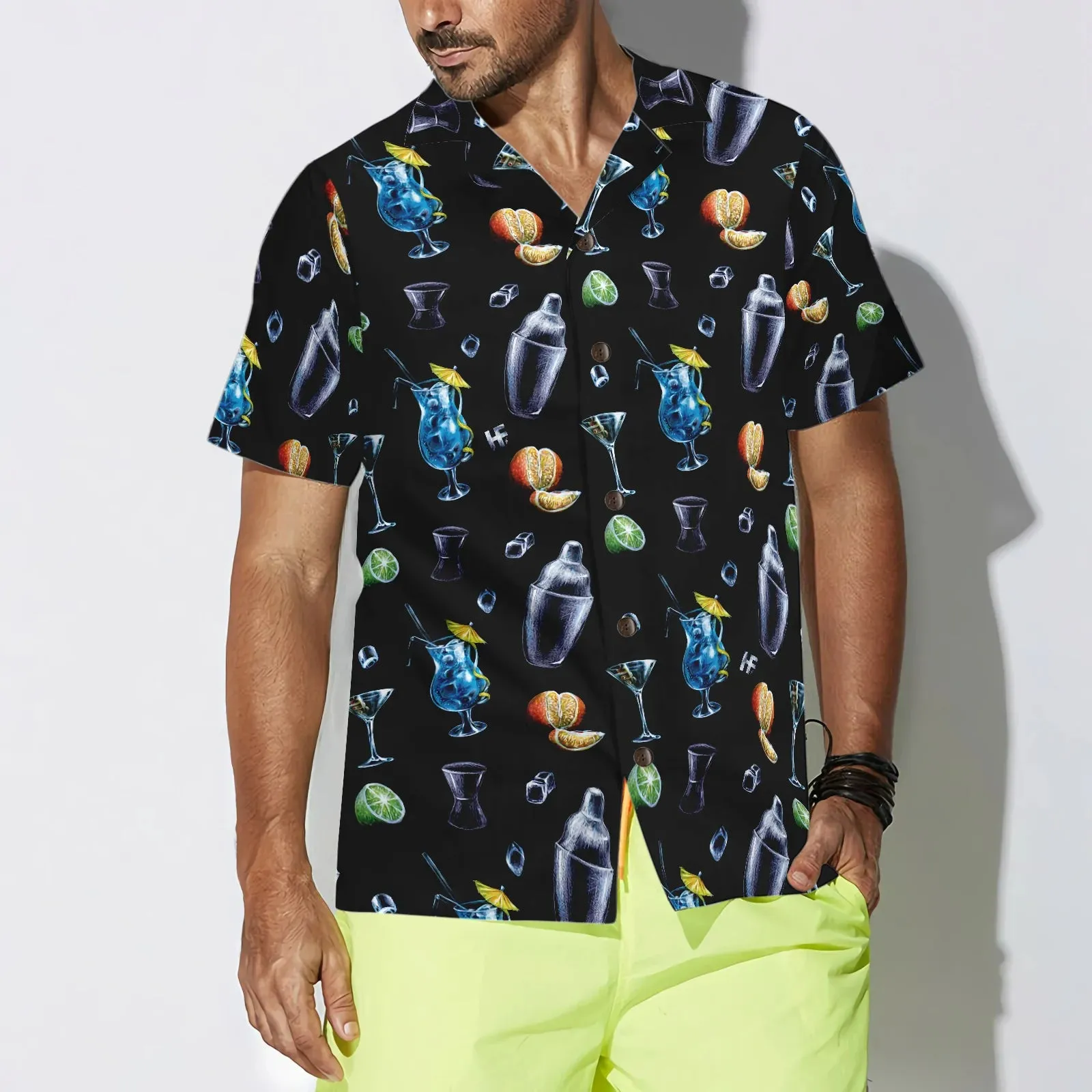 Bartender Cocktail Party Hawaiian Shirt, Bartender Symbol Pattern Aloha Shirt Summer For Men, Best Gift For Bartender, Summer, Husband, Boyfriend