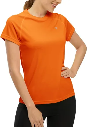 BASUDAM Women's Short Sleeve T-Shirts Quick Dry Cooling UPF 50  Lightweight Athletic Shirts Running Workout Tops