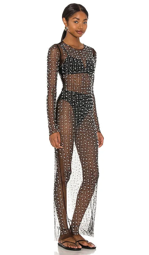 Beach Bunny Champagne Nights Mesh Dress in Black