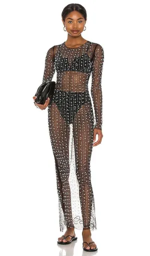 Beach Bunny Champagne Nights Mesh Dress in Black