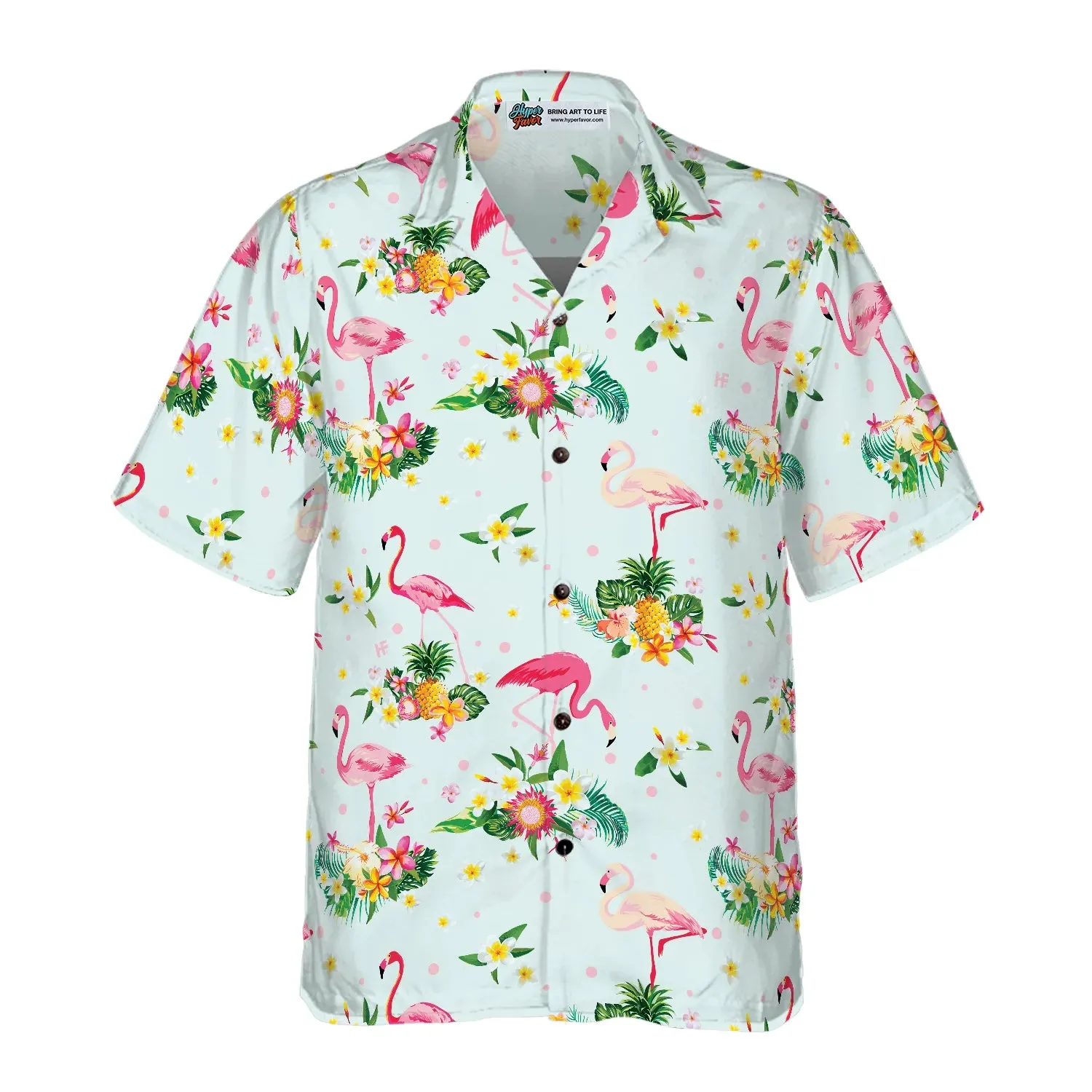 Beautiful Flamingo Shirt For Men Hawaiian Shirt, Tropical Summer, Tropical Flowers And Fruits Aloha Shirt For Men And Women, Perfect Gift For Flamingo Lovers, Friends, Husband, Boyfriend, Family