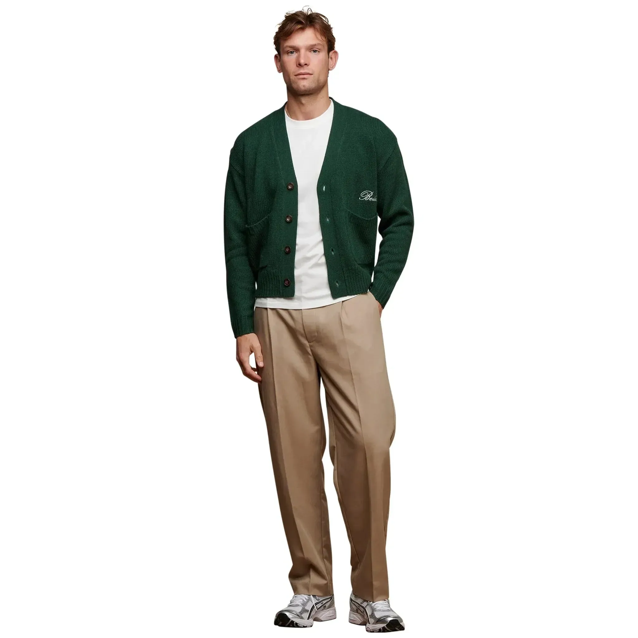 Belier Green Relaxed Fit Knitted Cardigan