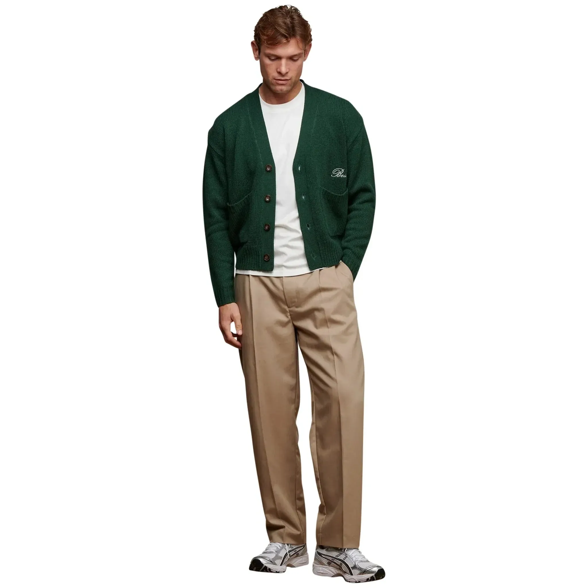 Belier Green Relaxed Fit Knitted Cardigan
