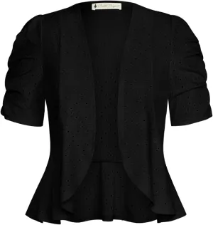 Belle Poque Women's 2025 Summer Bolero Shrug Lightweight Short Sleeve Cropped Open Front Cardigan for Dresses