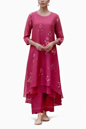 Berry Applique Kurta with Pants