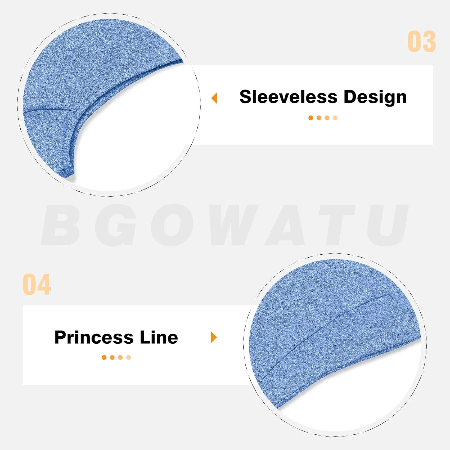 BGOWATU Women's Golf Shirts Sleeveless Polo Shirts Collared 3 Buttons Tennis Tank Tops UV Protection Quick Dry