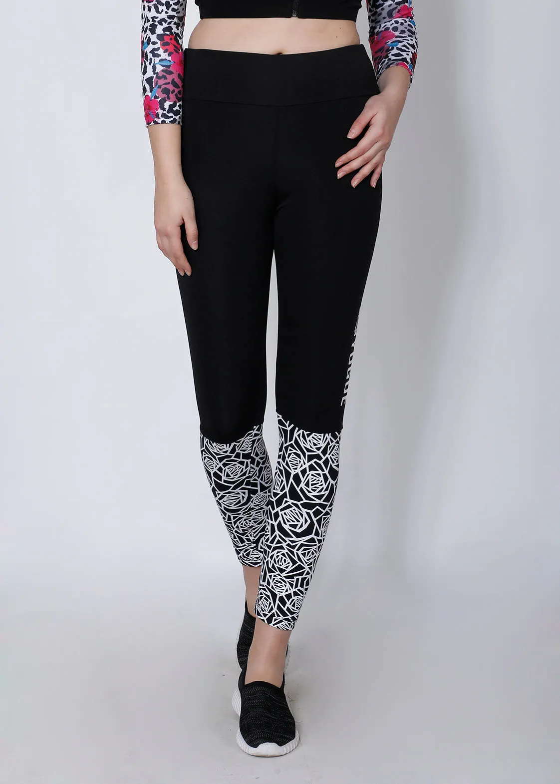 Black & White Spiral 2Tone Tights