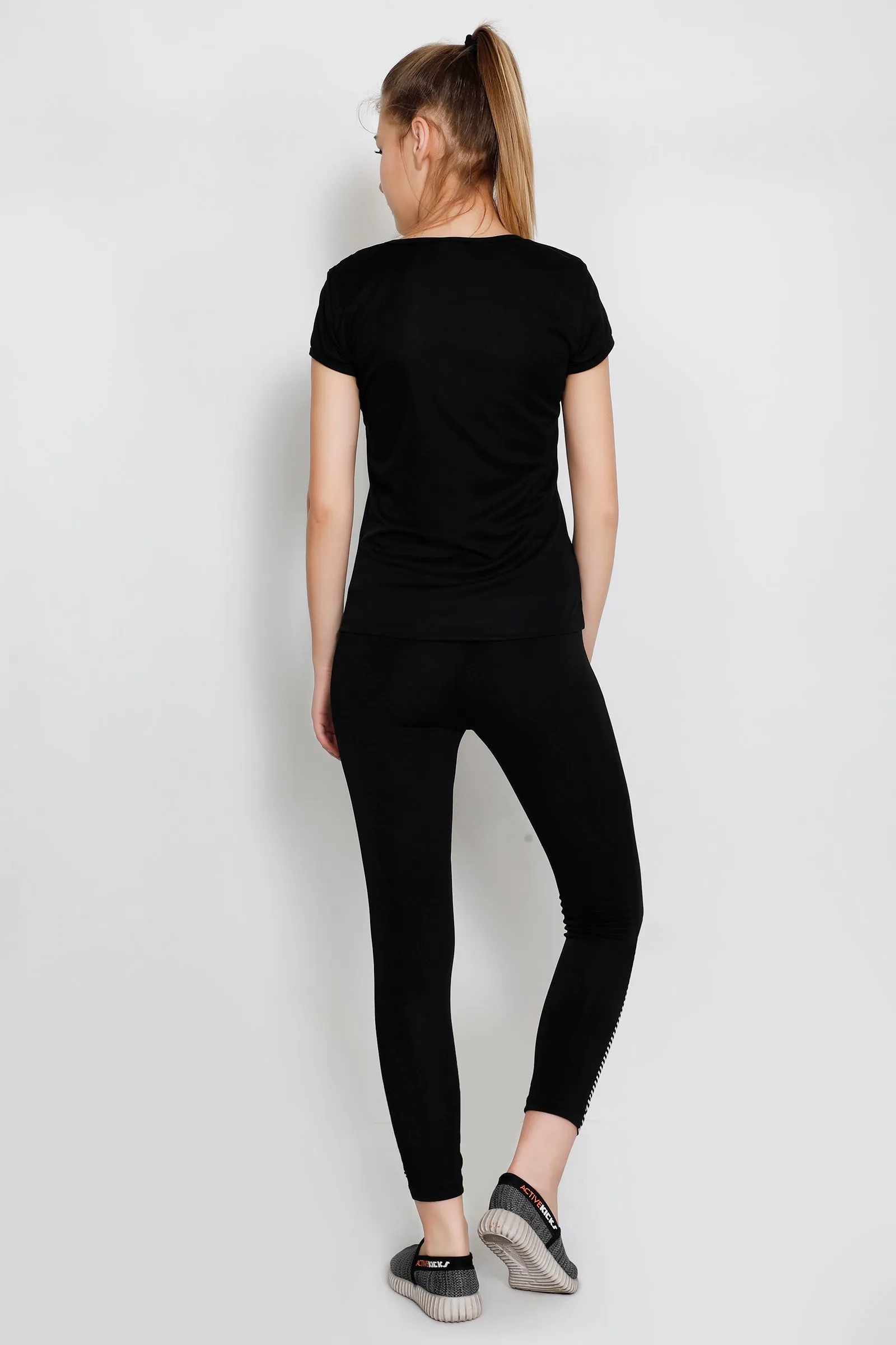 Black & White Stripes SlantCut Tights