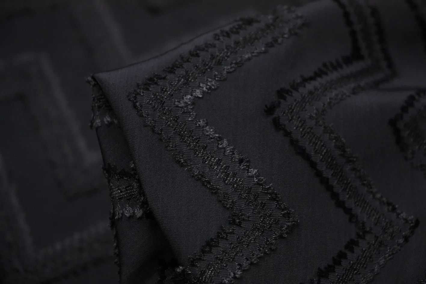 Black Chevron Jacquard