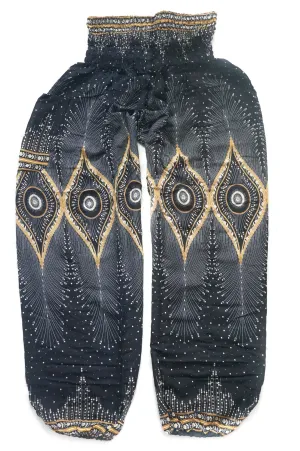 Black Diamond Peacock Plus Size Harem Pants