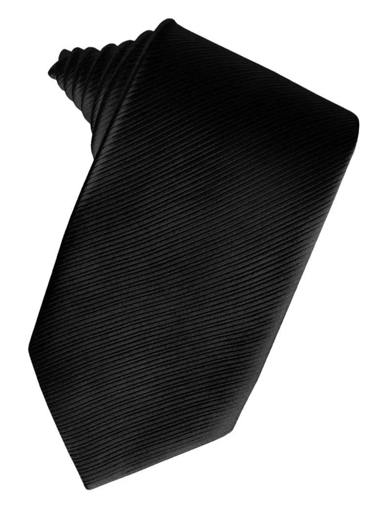 Black Faille Silk Full Back Tuxedo Vest and Tie Set by Cardi