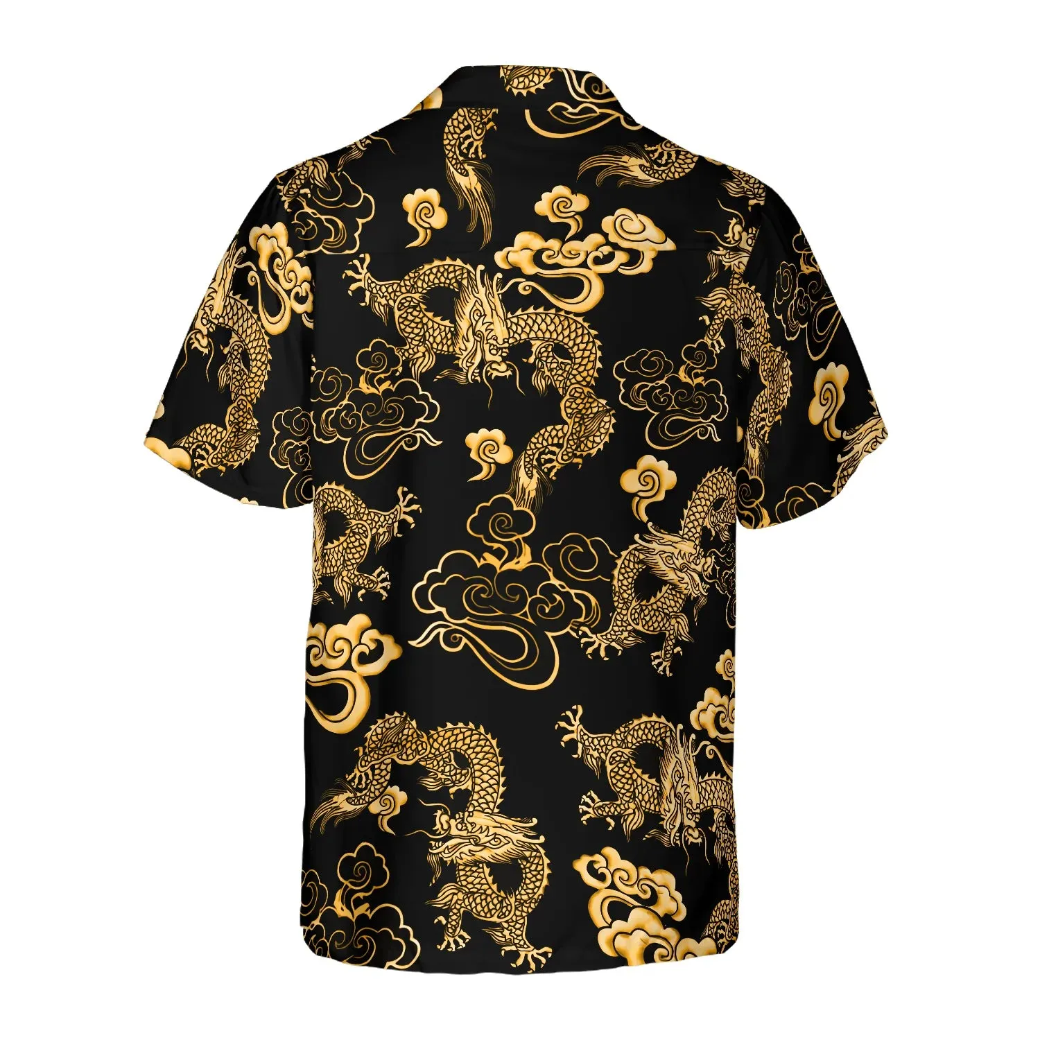 Black Gold Oriental Dragon Hawaiian Shirt, Hawaiian Shirt For Men - Perfect Gift Husband, Wife, Boyfriend, Girlfriend, Family, Friends