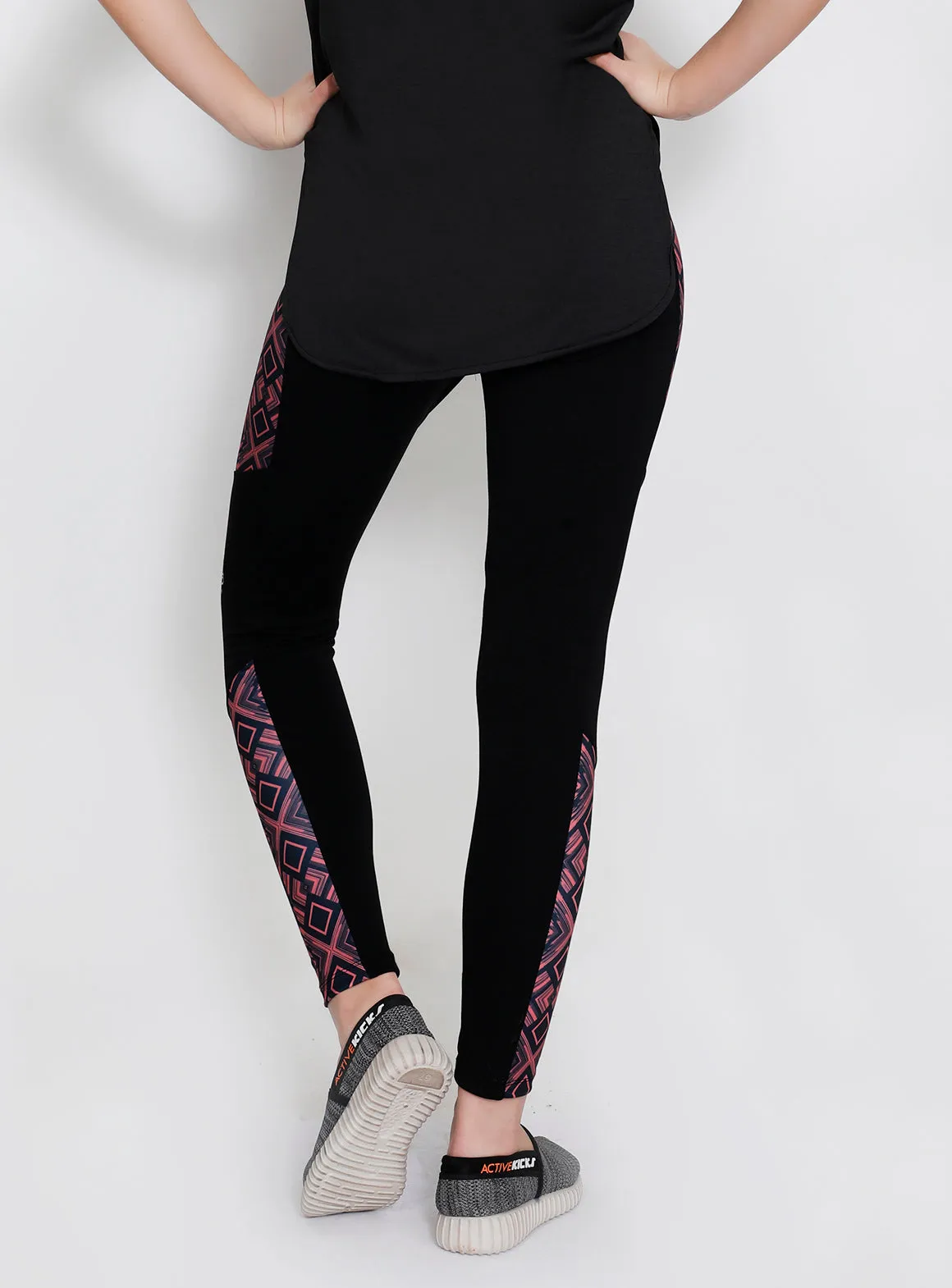 Black Square Panel Tights