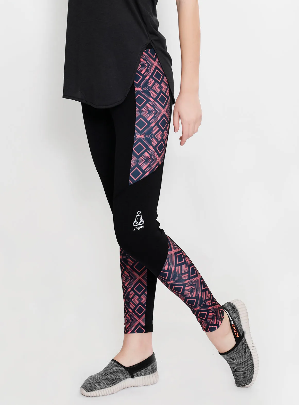 Black Square Panel Tights