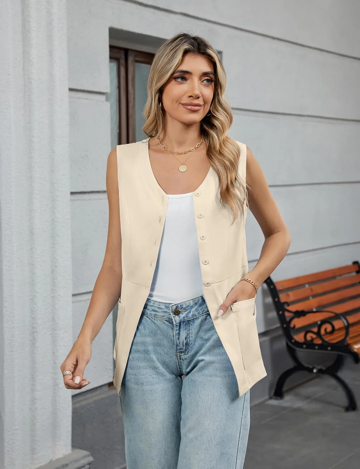 Blooming Jelly Womens Summer Tank Tops Button Down Sleeveless Vest Dressy Casual Blouses Business V Neck Outfits