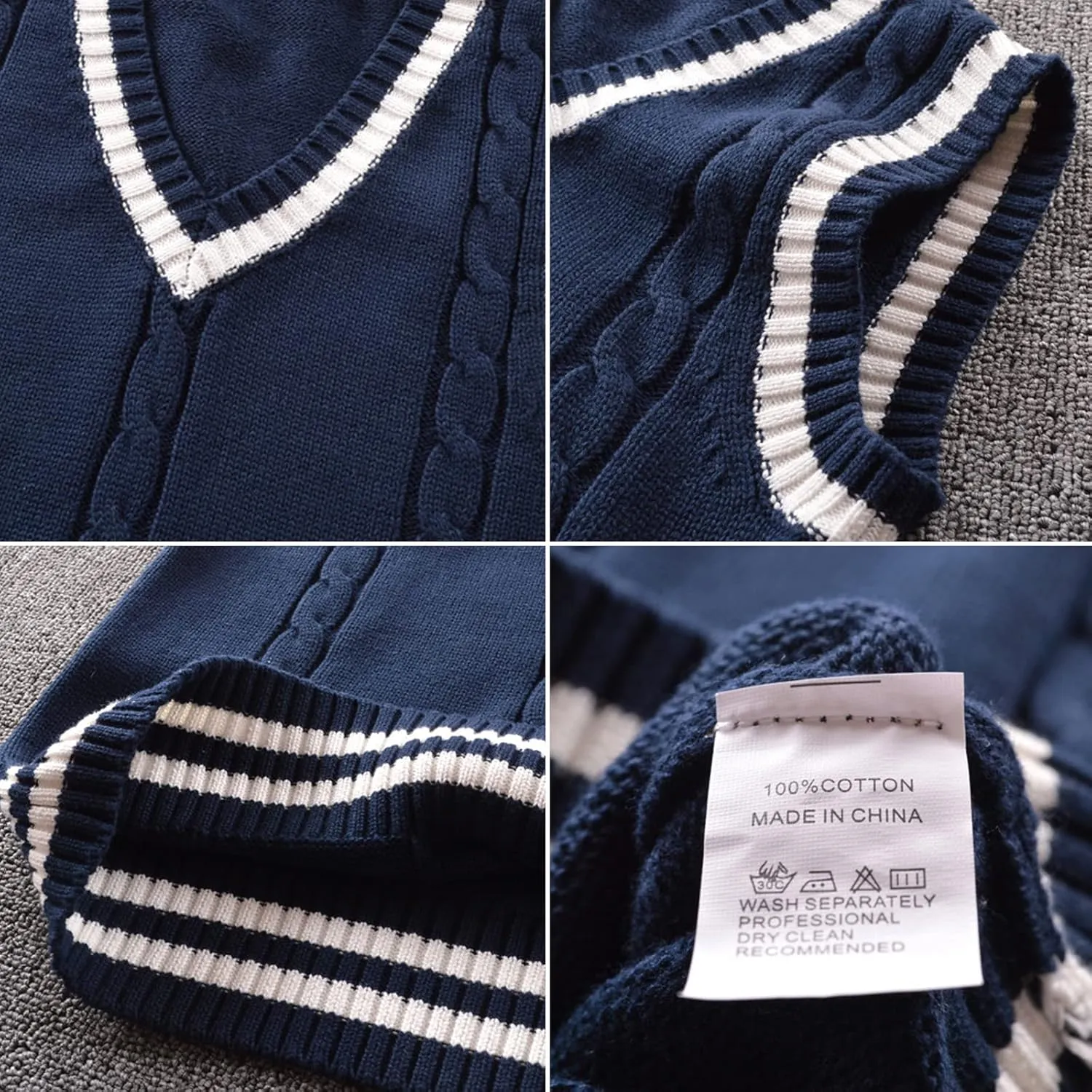 Blostirno Womens Sweater Vest V Neck JK Uniform Kint Vests Solid Classic Sleeveless Pullover Sweaters Tops