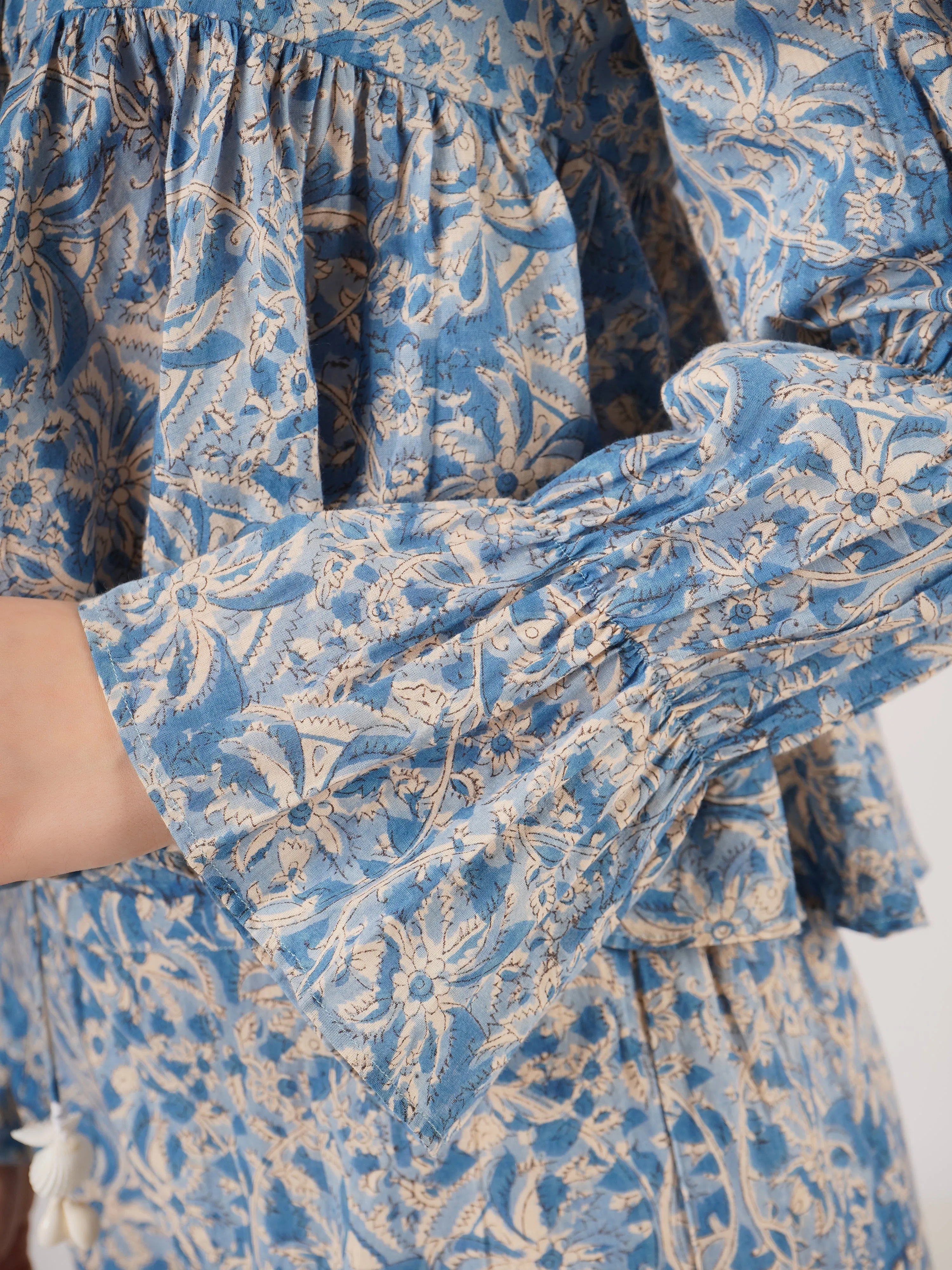 Blue Cotton Printed Co-Ord Set