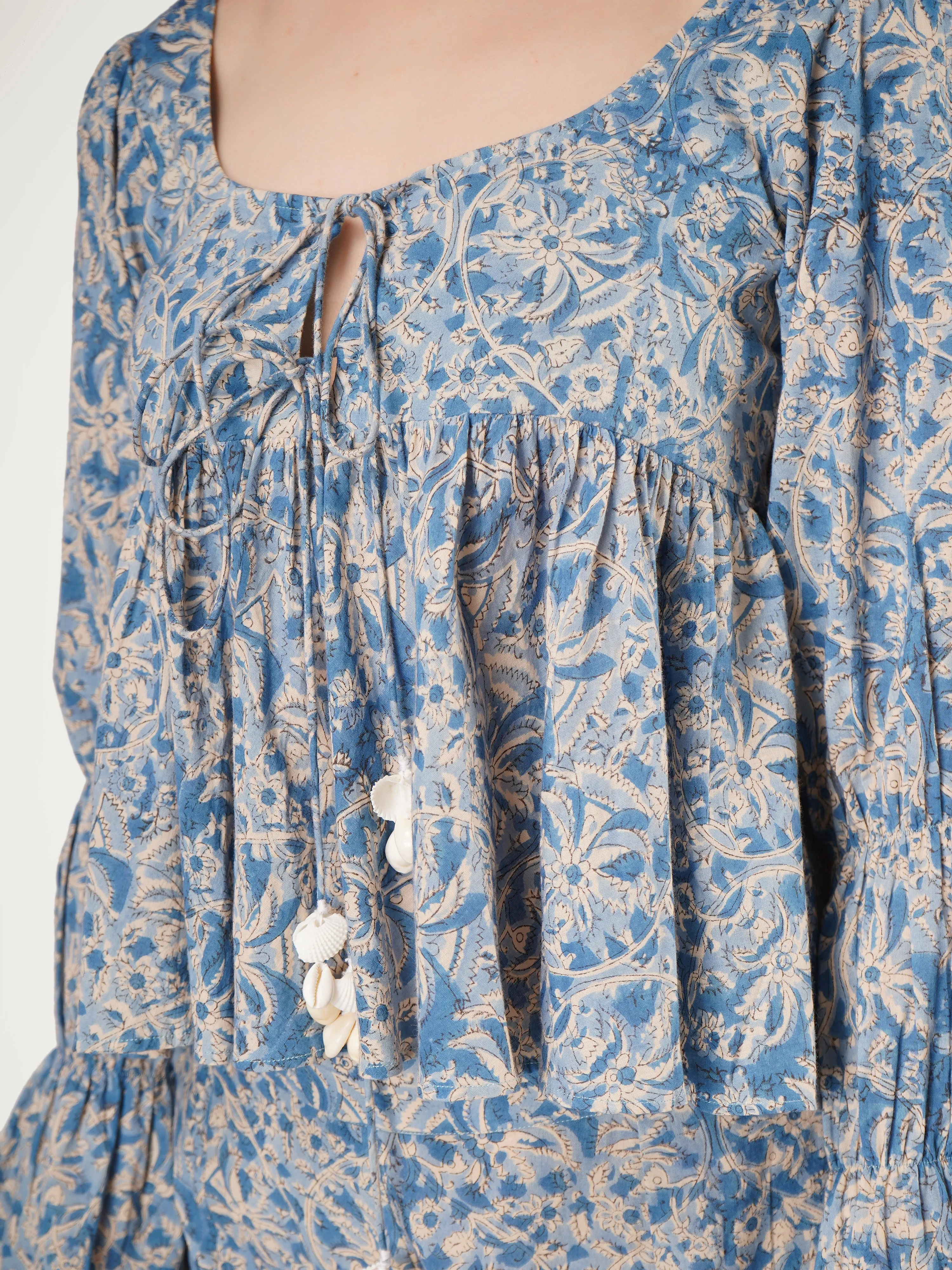 Blue Cotton Printed Co-Ord Set