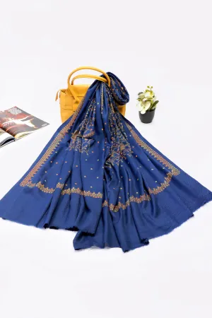 Blue Pashmina Wool Ladies Shawl