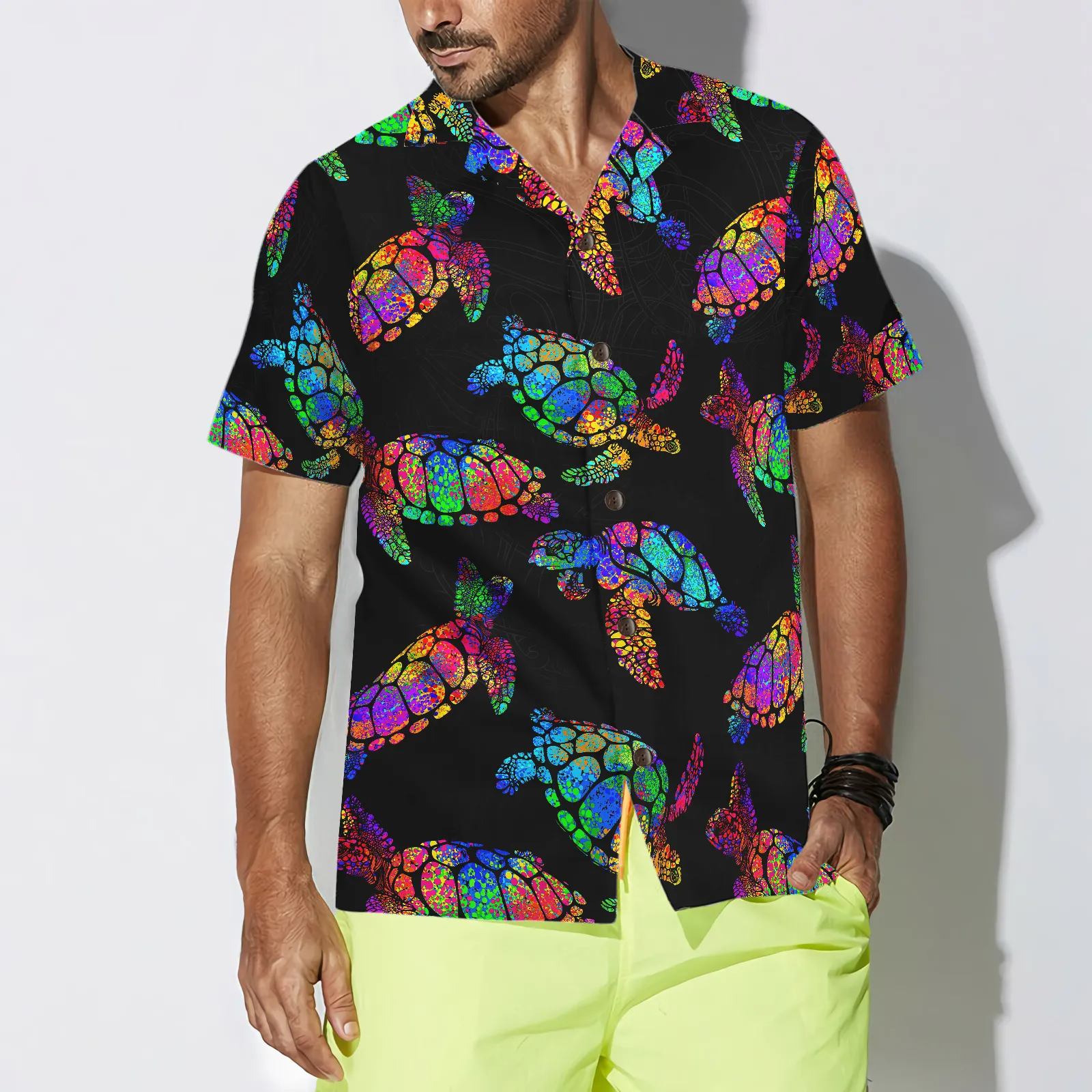 Boho Style Sea turtle Hawaiian Shirt, Best Gift For Husband, Wife, Boyfriend, Girlfriend, Friend, Family