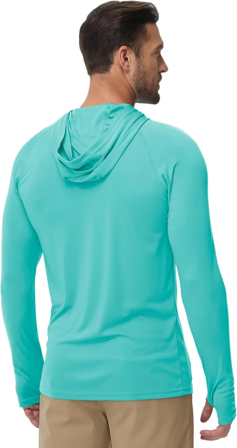Boladeci Men's UPF 50  Sun Protection Lightweight Hoodie Shirts Long Sleeve Fishing Shirts SPF UV Hiking Swim