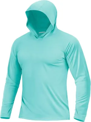 Boladeci Men's UPF 50  Sun Protection Lightweight Hoodie Shirts Long Sleeve Fishing Shirts SPF UV Hiking Swim
