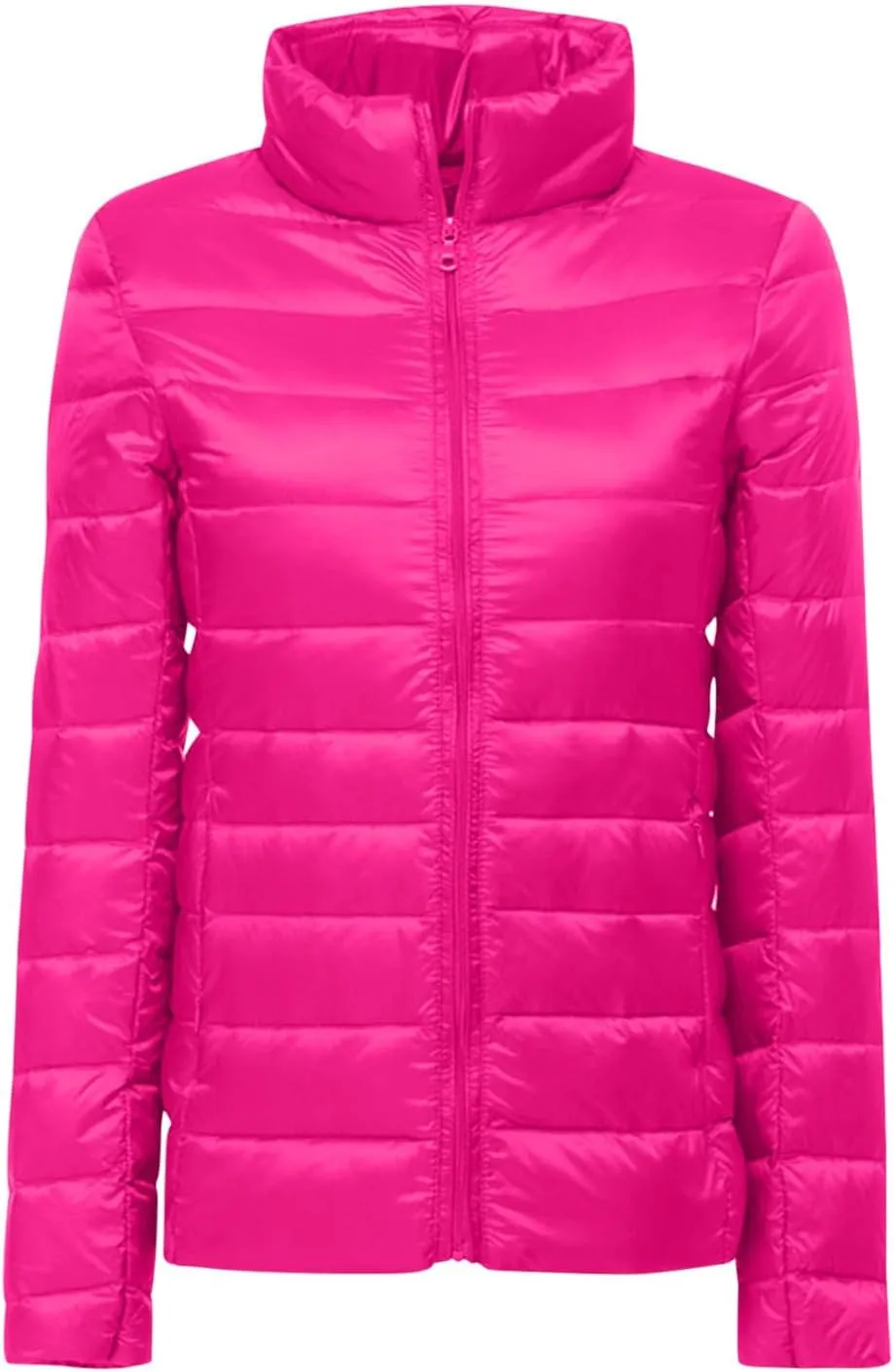 BOXIACEY Women's Puffer Jacket - Packable, Lightweight Down Jacket with Stand Collar, Quilted, Pockets