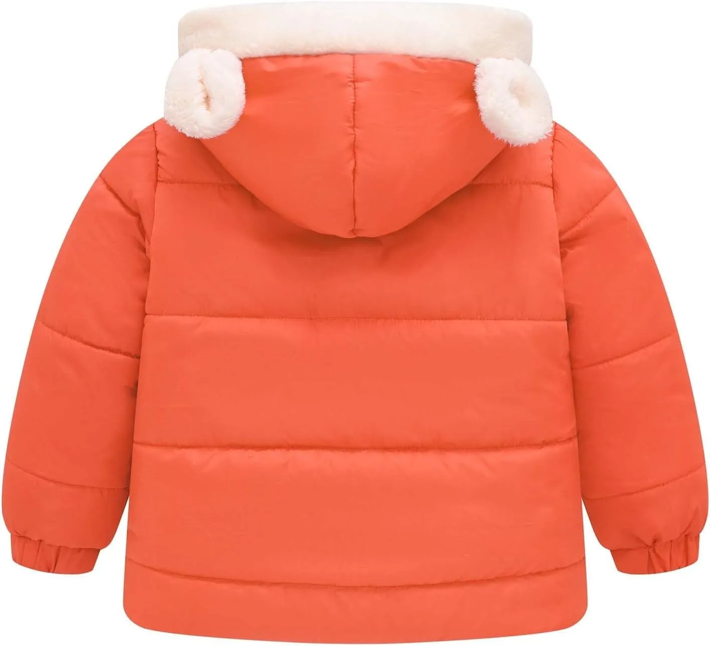 Boys And Girls Middle Children Solid Color Ears Cute Pocket Short Cotton Padded Children's Coat Falls Snowsuit