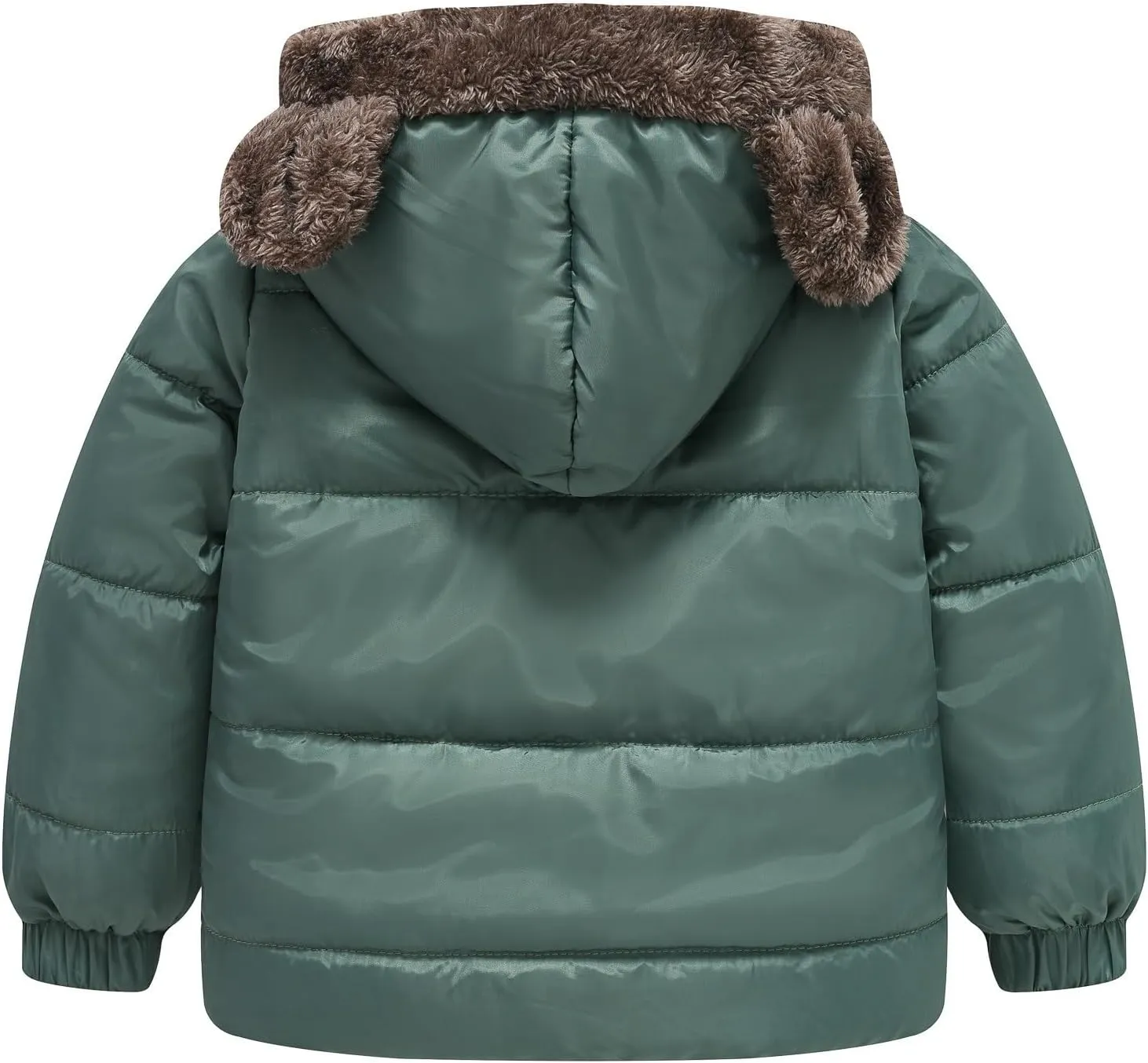 Boys Girls Solid Color Ears Cute Puffer Pocket Children Short Cotton Padded Childrens Coat Snow Coat Boys Snow Coat