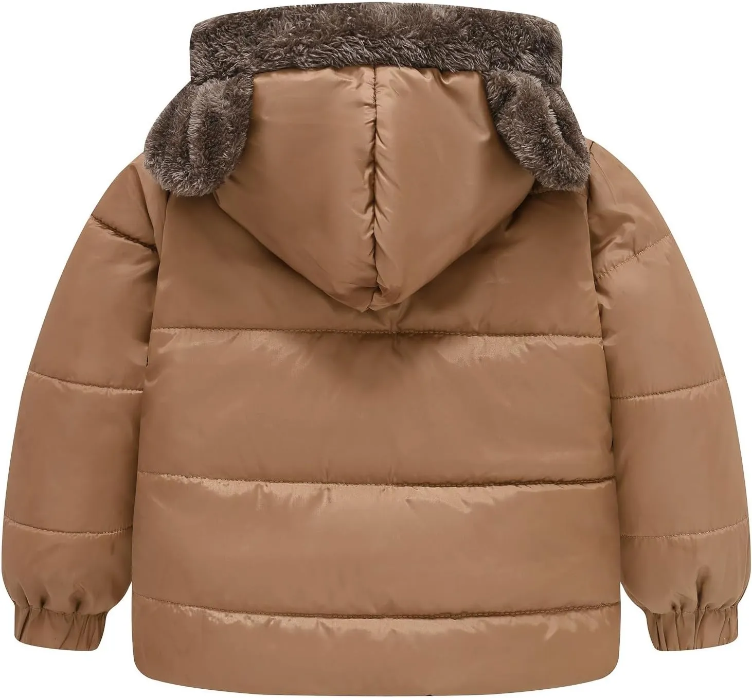 Boys Girls Solid Color Ears Cute Puffer Pocket Children Short Cotton Padded Childrens Coat Snow Coat Boys Snow Coat