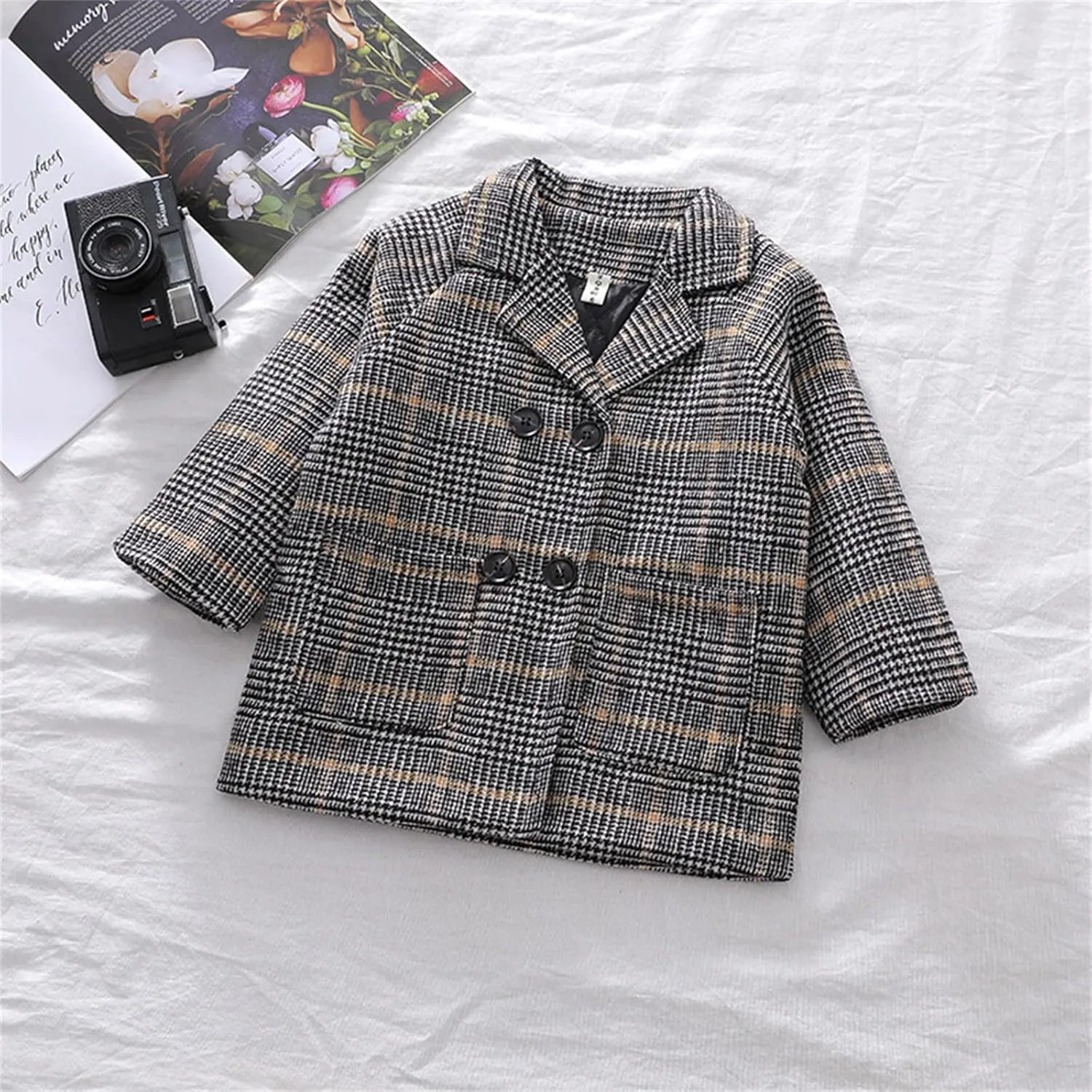 Boys Notch Lapel Double Breasted Long Trench Coat Casual Classic Peacoat Toddler Winter Collar Elegant Large Jacket