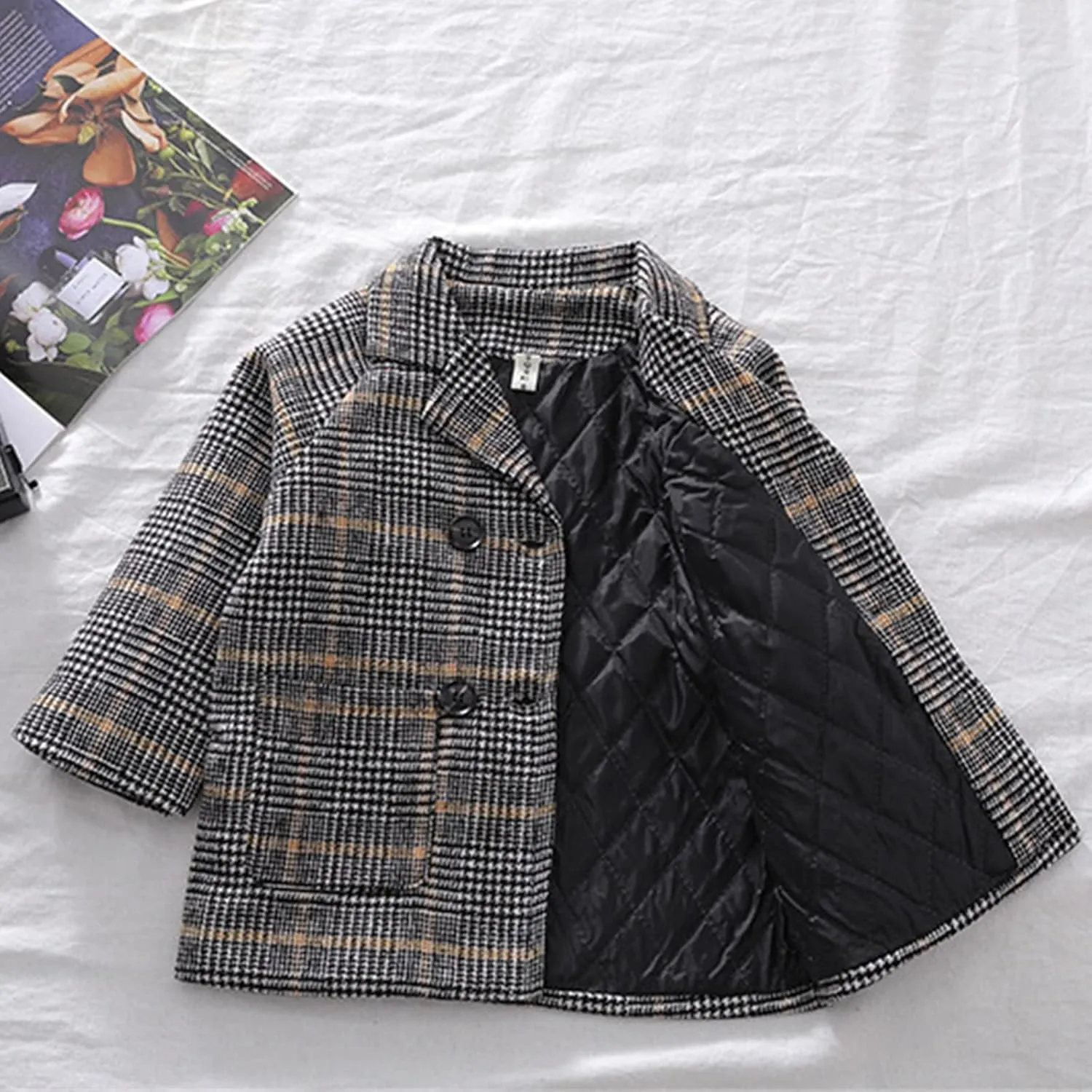 Boys Notch Lapel Double Breasted Long Trench Coat Casual Classic Peacoat Toddler Winter Collar Elegant Large Jacket