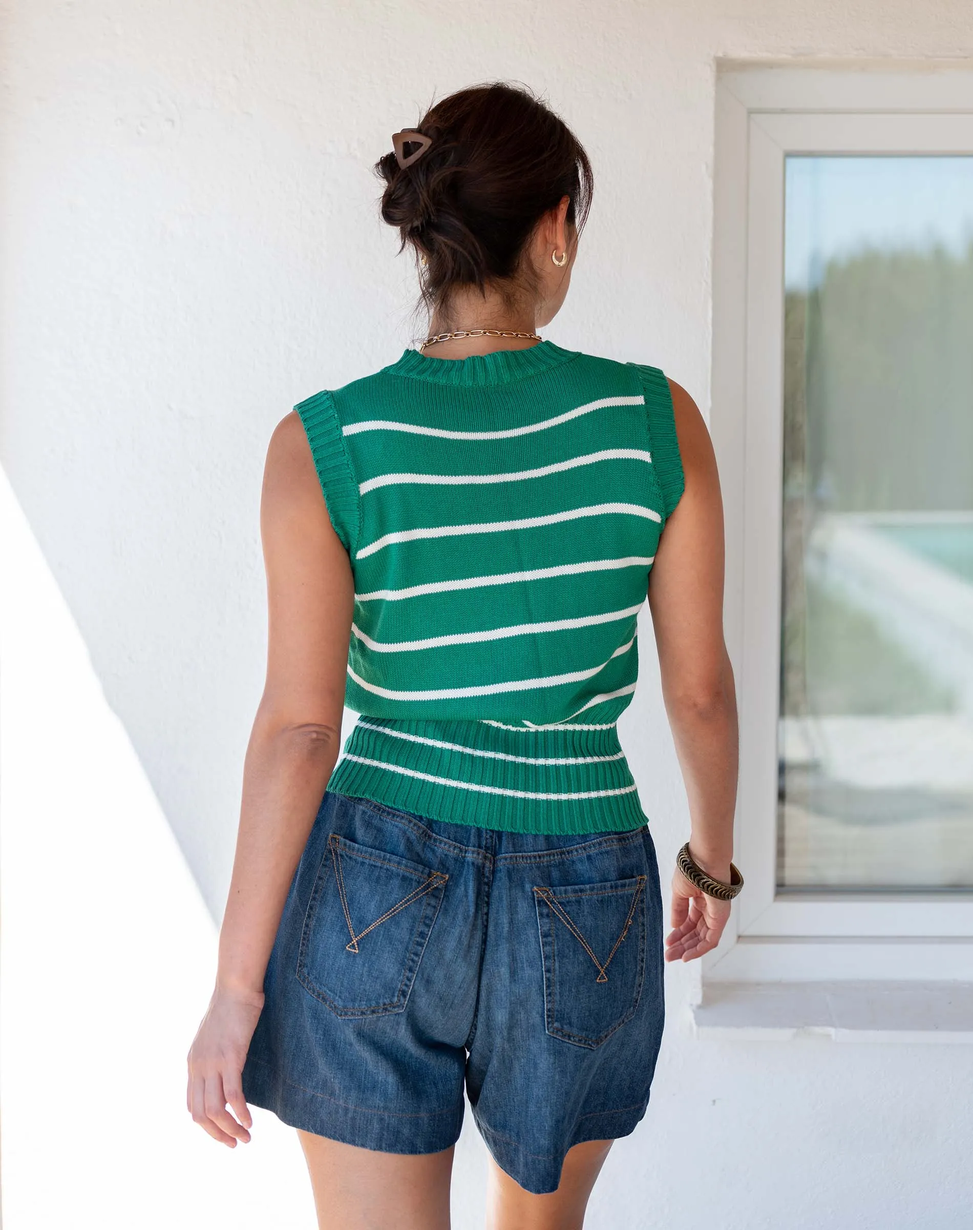 Breton Sleeveless Sweater Vest