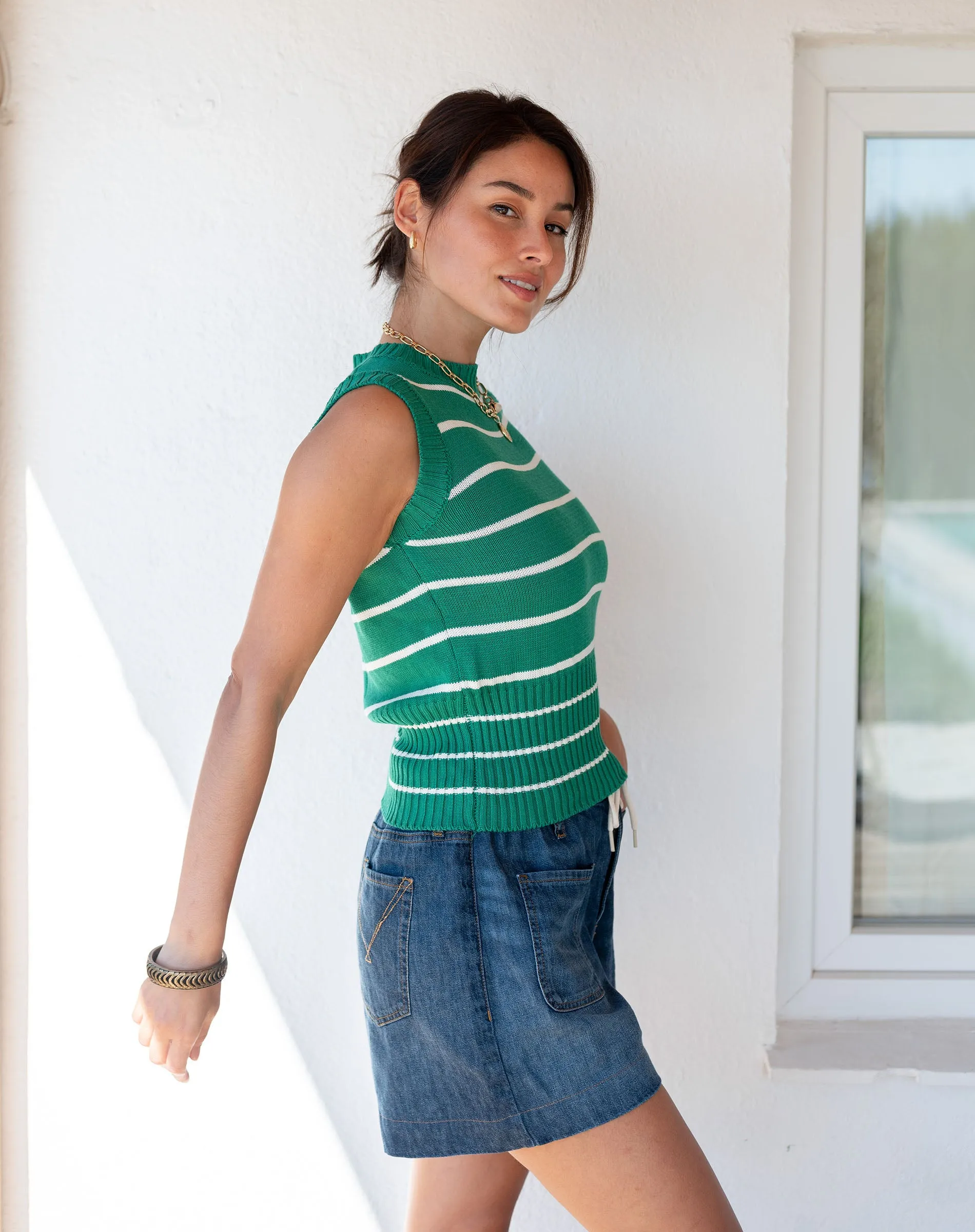 Breton Sleeveless Sweater Vest