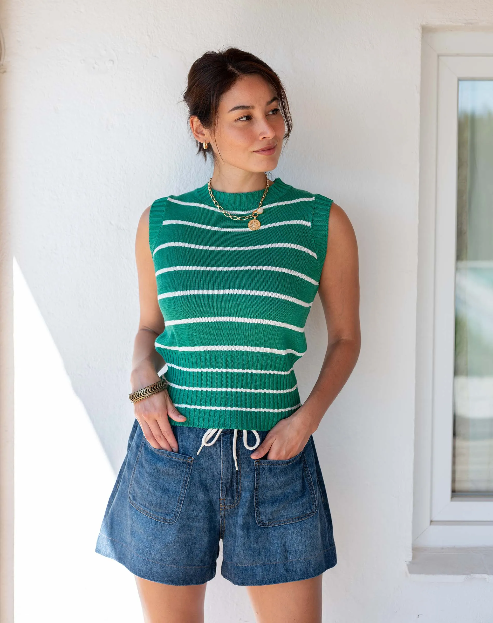 Breton Sleeveless Sweater Vest