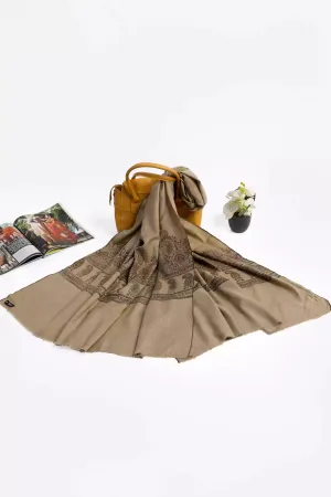 Brown Pashmina Wool Ladies Shawl