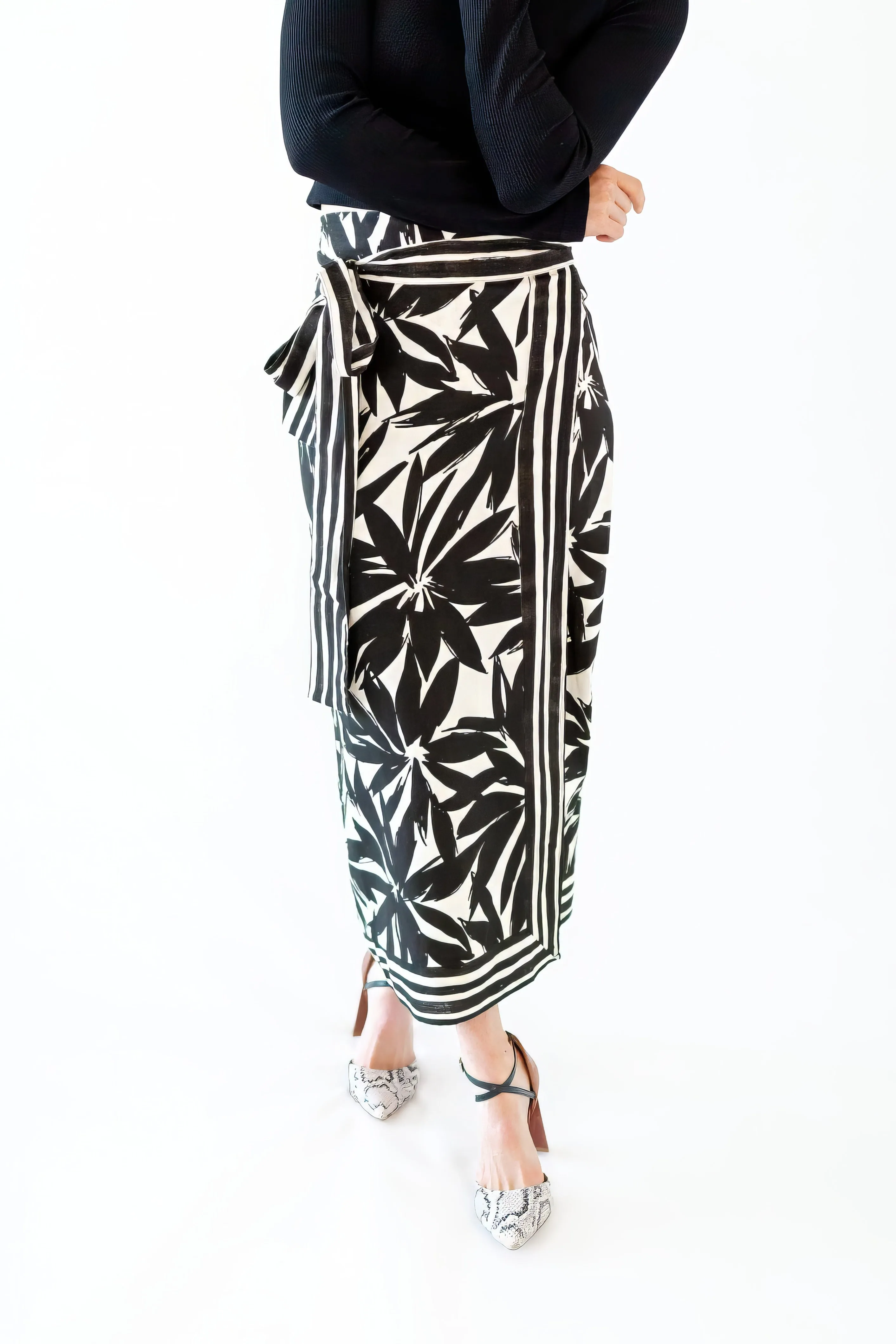 Camille Botanical Linen Skirt