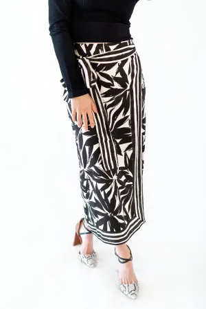 Camille Botanical Linen Skirt
