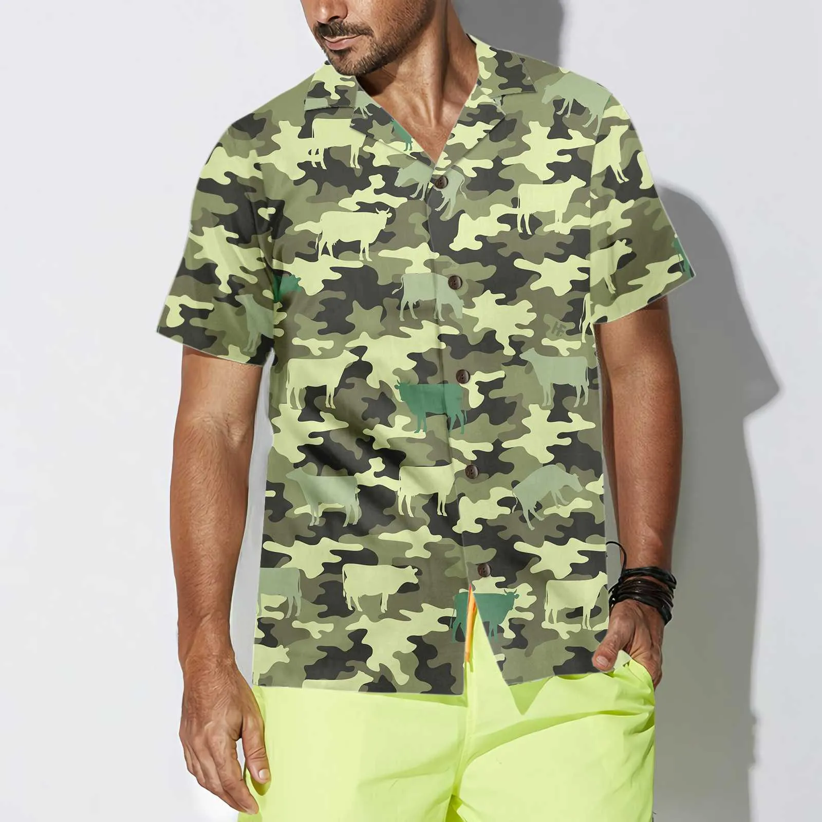 Camouflage Cow Hawaiian Shirt, Cow Shirt For Men & Women, Funny Cow Print Shirt, Best Gift For Friend, Family
