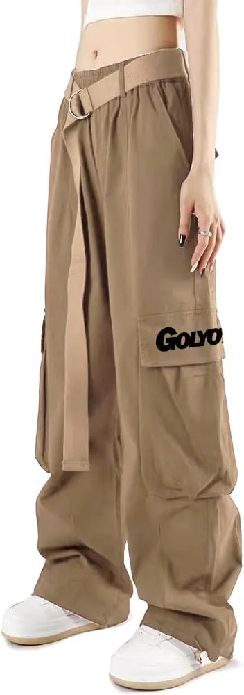 Cargo Pants Women with Pockets High Waist Baggy Casual Techwear Wide Leg Trousers Women Relaxed Fit Fashion Adjustable