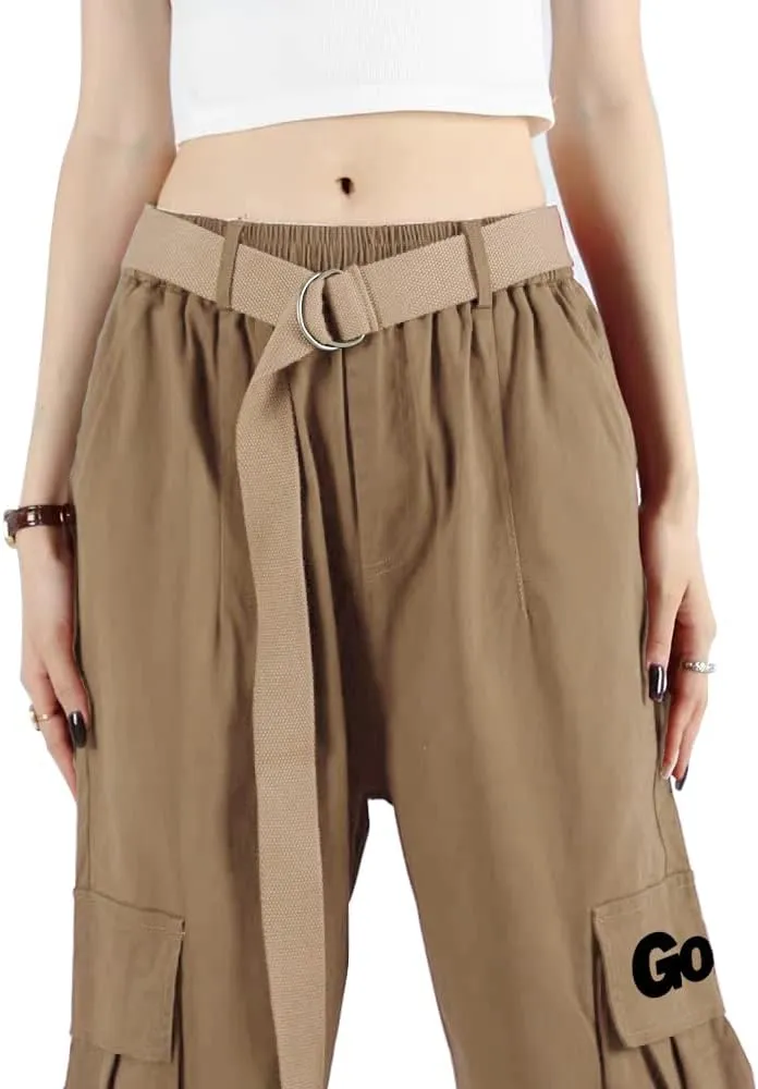 Cargo Pants Women with Pockets High Waist Baggy Casual Techwear Wide Leg Trousers Women Relaxed Fit Fashion Adjustable