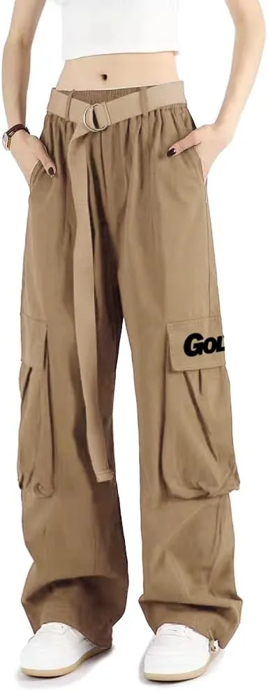 Cargo Pants Women with Pockets High Waist Baggy Casual Techwear Wide Leg Trousers Women Relaxed Fit Fashion Adjustable