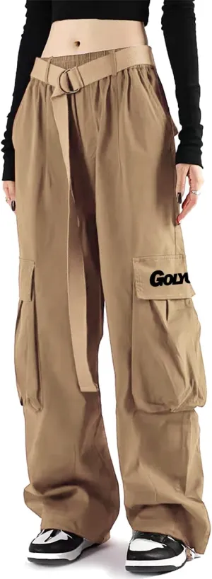 Cargo Pants Women with Pockets High Waist Baggy Casual Techwear Wide Leg Trousers Women Relaxed Fit Fashion Adjustable