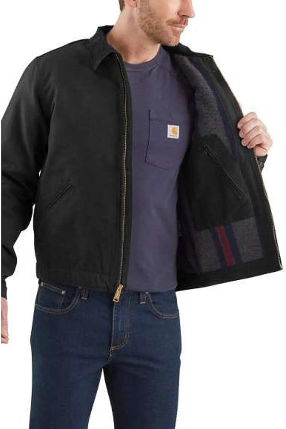 Carhartt Men's Relaxed Fit Duck BlanketLined Detroit Jacket