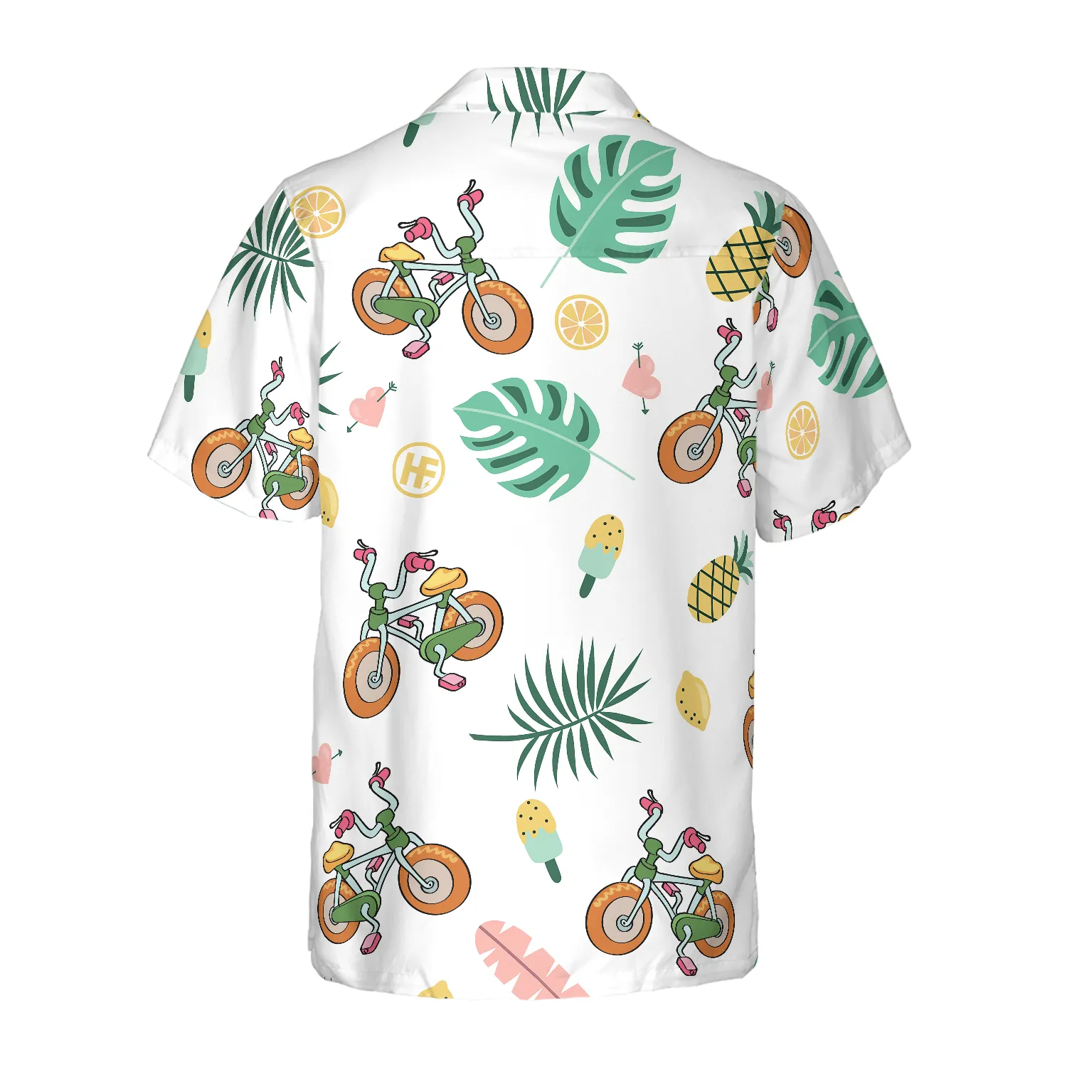 Cartoon Cycling Hawaiian Shirt, Pineapple Hawaiian Shirt, Best Gift For Cartoon Lover, Friend, Family