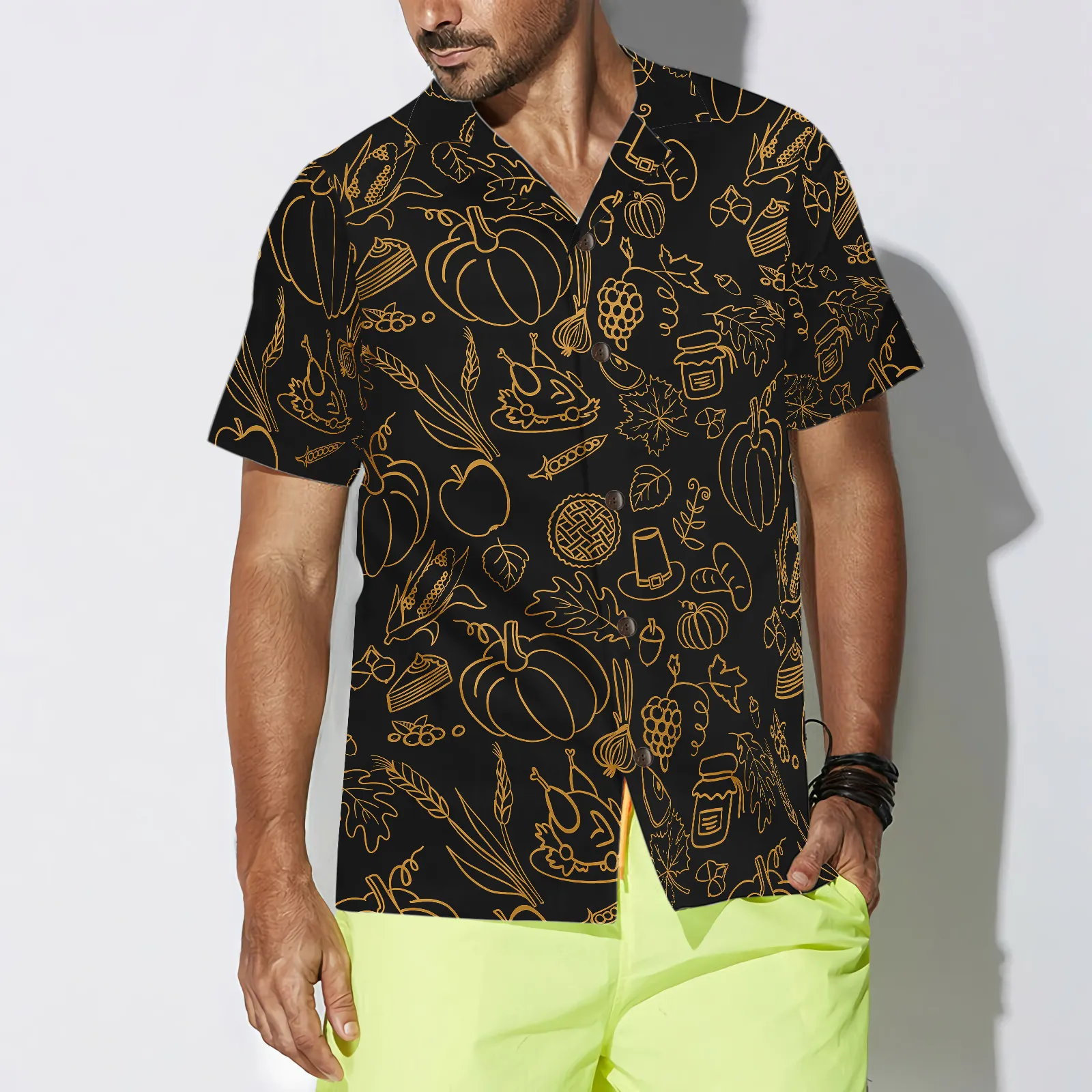 Cartoon Thanksgiving Pattern Hawaiian Shirt, Best Gift For Cartoon Lover, Husband, Wife, Boyfriend, Girlfriend, Friend, Family