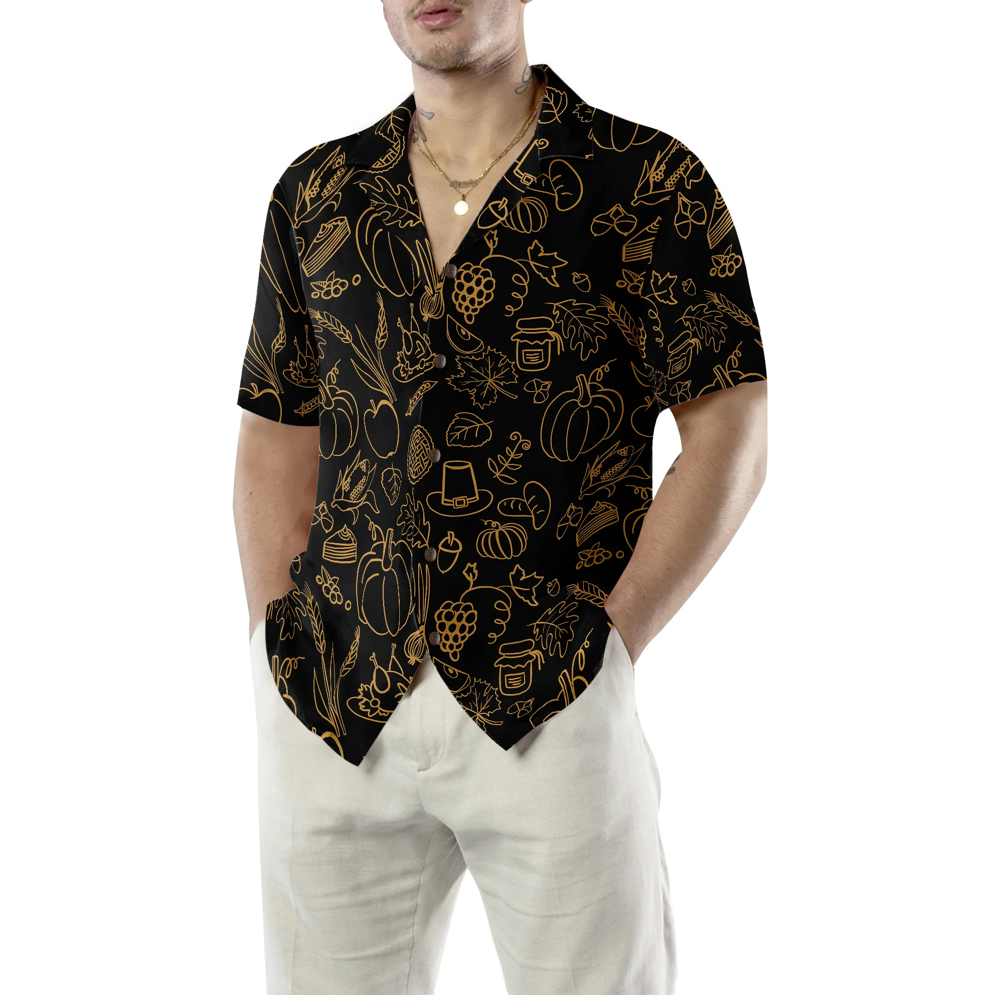 Cartoon Thanksgiving Pattern Hawaiian Shirt, Best Gift For Cartoon Lover, Husband, Wife, Boyfriend, Girlfriend, Friend, Family