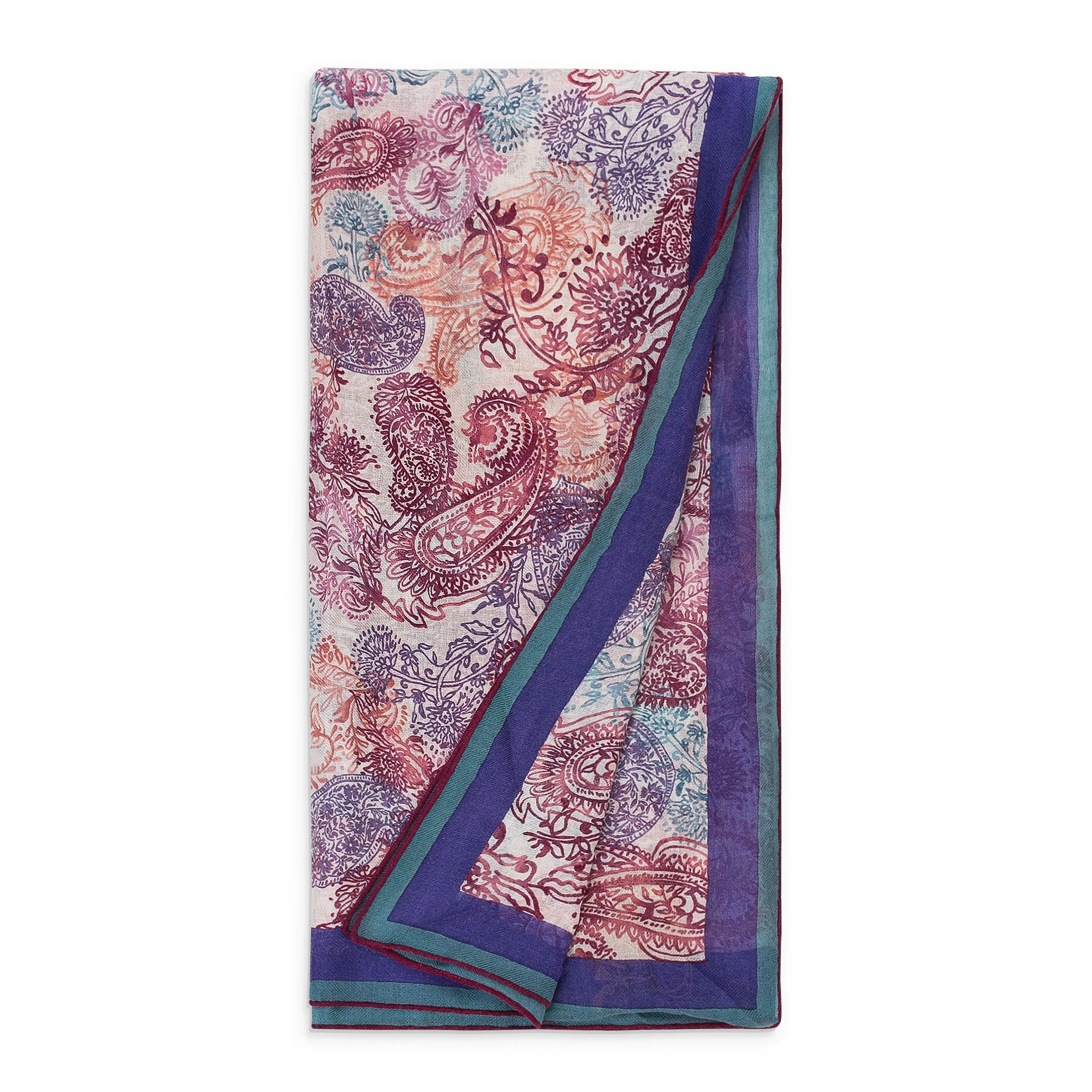 CASHMERE PAISLEY PRINT MULTICOLOR SCARF